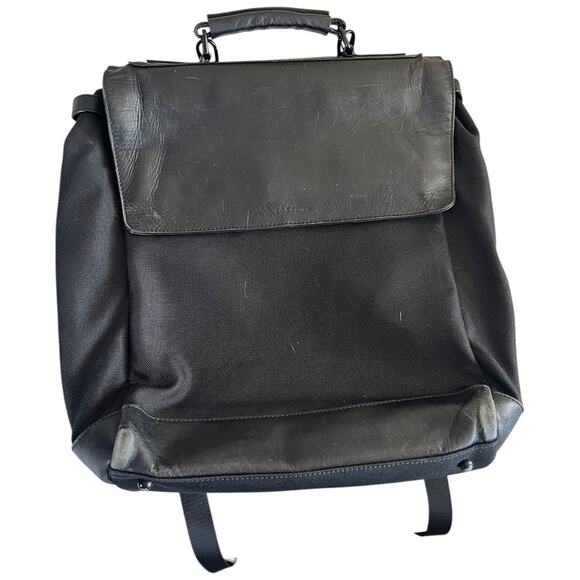 Lo & Sons Prospect Backpack Briefcase with insert black cow leather polyester - Picture 1 of 14